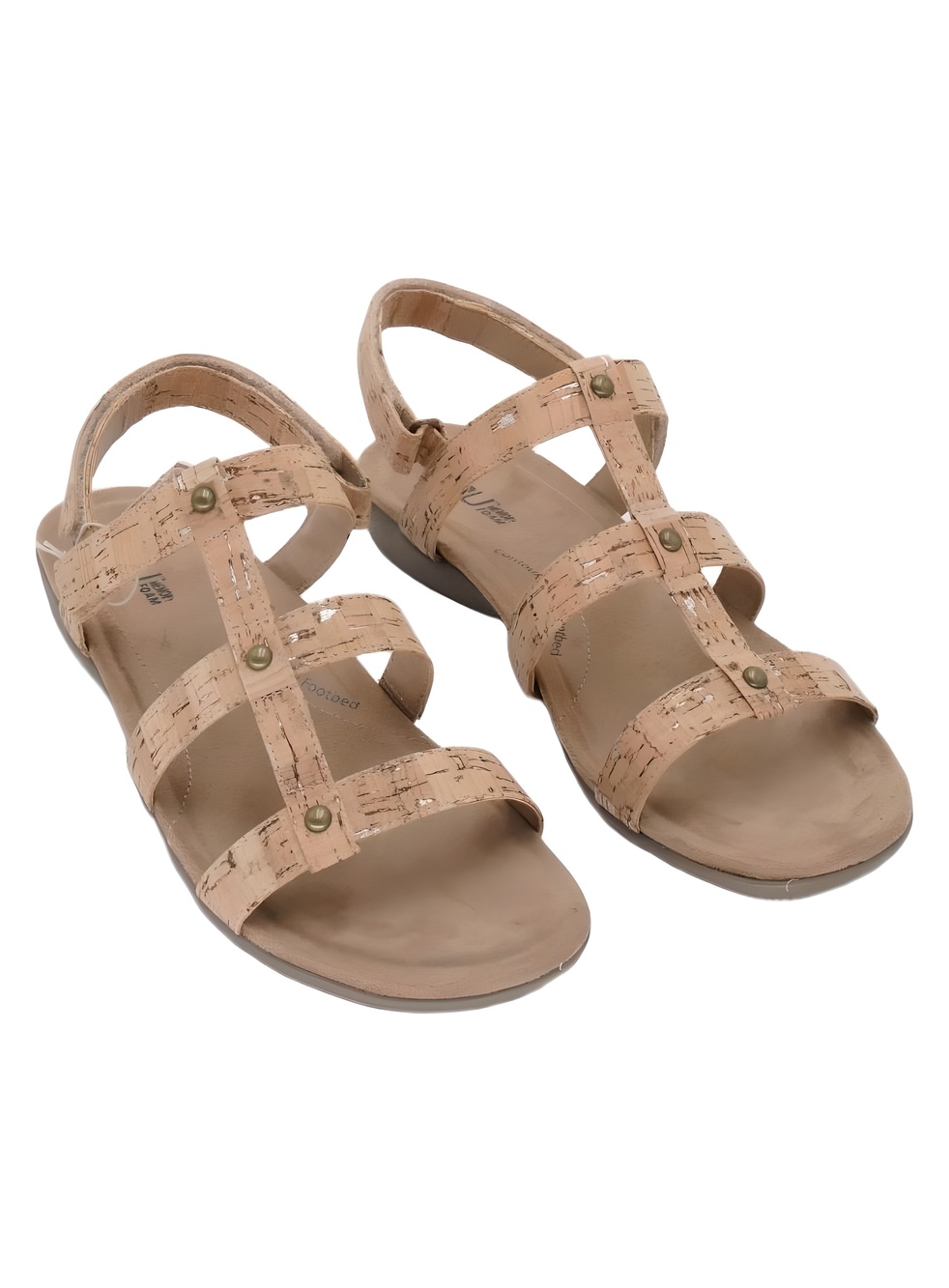 JBU Vega Cork Strappy Gladiator Flat Sandals Sand Size 11M